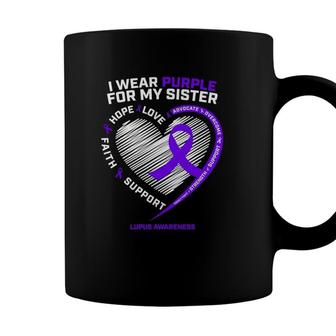 Purple Ribbon Gifts Men Women Warrior Sister Lupus Awareness Coffee Mug - Seseable