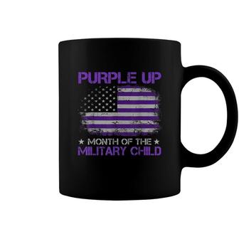 Purple Up For Military Kids Month Military Child Us Flag Coffee Mug - Seseable