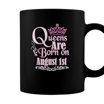 Queens Are Born On August 1St Virgo Leo Womens Birthday Coffee Mug - Seseable