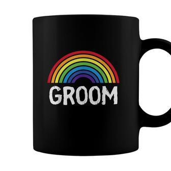 Rainbow Wedding Lgbt Groom Gay Bachelor Party Coffee Mug - Seseable