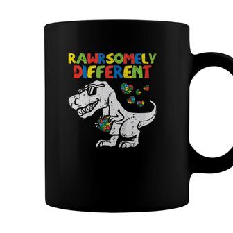 Rawrsomely Different Trex Dino Boys Autism Awareness Toddler Coffee Mug - Seseable