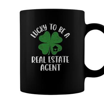 Real Estate Agent Lucky St Patricks Day Realtor Coffee Mug - Seseable