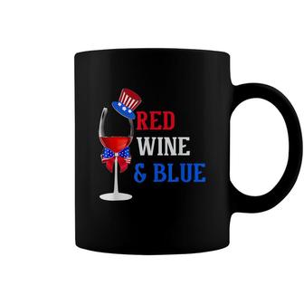 Red White And Blue Wine Glass Funny 4Th Of July Drinker Gift Coffee Mug - Seseable