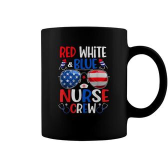 Red White Blue Nurse Crew Sunglasses 4Th Of July Coffee Mug - Seseable