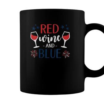 Red Wine And Blue Fourth Of July Usa Flag Labor Memorial Day Coffee Mug - Seseable