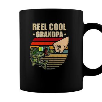 Reel Cool Grandpa Retro Fishing Fathers Day Gift Fist Bump Coffee Mug - Seseable