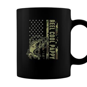 Reel Cool Pappy Camouflage American Flag Fathers Day Coffee Mug - Seseable