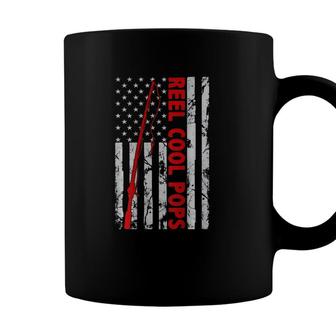Reel Cool Pops Fishing American Flag Gift For Fisherman Coffee Mug - Seseable