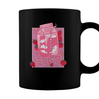 Retro 90S Strawberry Milk Shake - Funny Japanese Kawaii Milk Coffee Mug - Seseable