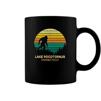 Retro Bayou Lake Pocotopaug Connecticut Bigfoot Souvenir Coffee Mug | Mazezy
