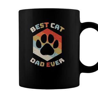 Retro Best Cat Dad Ever Cats Daddy Kitten Owner Coffee Mug - Seseable