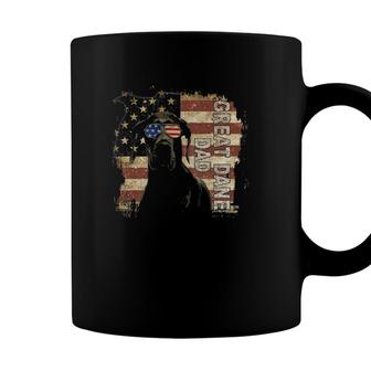 Retro Best Great Dane Dad Ever American Flag 4Th Of July Coffee Mug - Seseable