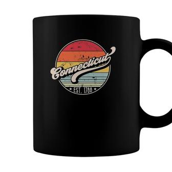 Retro Connecticut Home State Ct Cool 70S Style Sunset Coffee Mug - Seseable