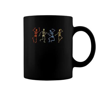 Retro Dancing Skeletons Halloween Dancing Skeleton Dance Coffee Mug | Mazezy