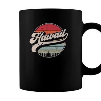 Retro Hawaii Home State Hi Cool 70S Style Sunset Gift Coffee Mug - Seseable
