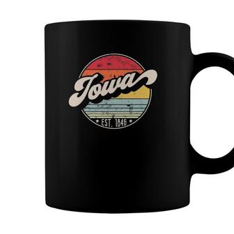 Retro Iowa Home State Ia Cool 70S Style Sunset Coffee Mug - Seseable
