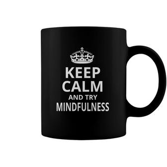 Retro Mindfulness Design - Keep Calm And Try Mindfulness Coffee Mug | Mazezy