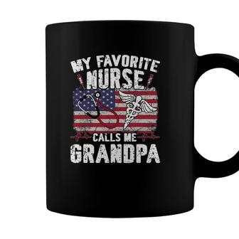Retro My Favorite Nurse Calls Me Grandpa Fathers Day Gift Coffee Mug - Seseable