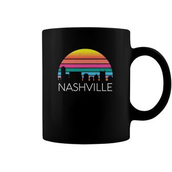 Retro Nashville Tennessee Vintage Skyline Country Music Home Coffee Mug | Mazezy