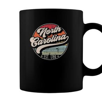 Retro North Carolina Home State Nc Cool 70S Style Sunset Coffee Mug - Seseable
