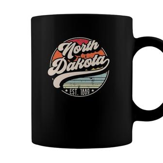 Retro North Dakota Home State Nd Cool 70S Style Sunset Gift Coffee Mug - Seseable