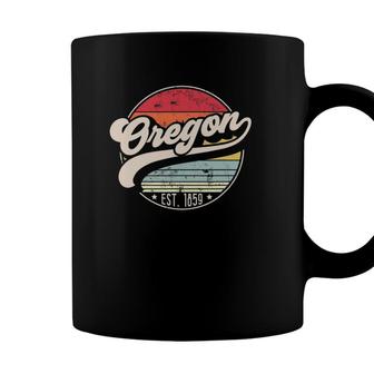 Retro Oregon Home State Or Cool 70S Style Sunset Coffee Mug - Seseable