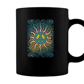 Retro Peace Vintage 60S 70S Hippie Gift Tie Dye Coffee Mug - Seseable