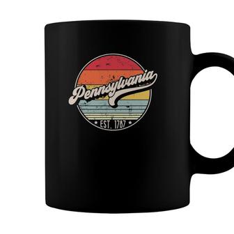 Retro Pennsylvania Home State Pa Cool 70S Style Sunset Coffee Mug - Seseable