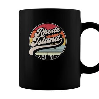 Retro Rhode Island Home State Ri Cool 70S Style Sunset Coffee Mug - Seseable