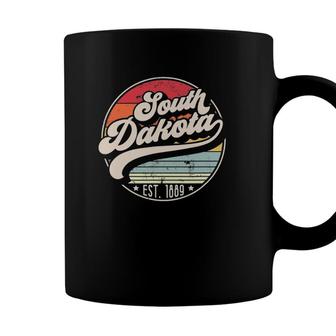 Retro South Dakota Home State Sd Cool 70S Style Sunset Gift Coffee Mug - Seseable