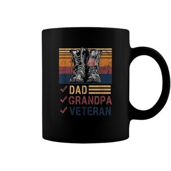 Retro Us Flag Combat Boots Dad Grandpa Veteran Day Memorial Coffee Mug - Seseable
