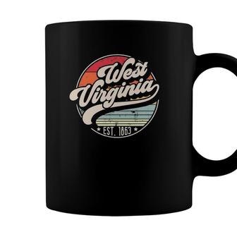 Retro West Virginia Home State Wv Cool 70S Style Sunset Coffee Mug - Seseable