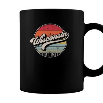 Retro Wisconsin Home State Wi Cool 70S Style Sunset Gift Coffee Mug - Seseable