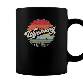 Retro Wyoming Home State Wy Cool 70S Style Sunset Coffee Mug - Seseable