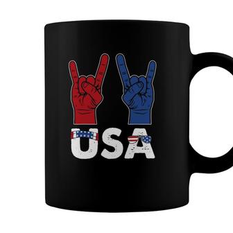 Rock And Roll 4Th Of July Cool Usa Patriotic American Flag Coffee Mug - Seseable