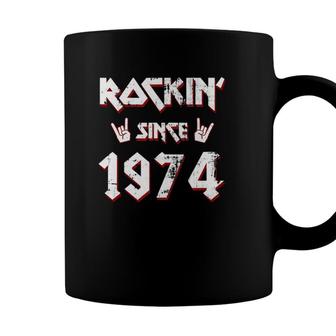 Rockin Since 1974 47Th Birthday Gift 47 Years Old Hard Rock Coffee Mug - Seseable