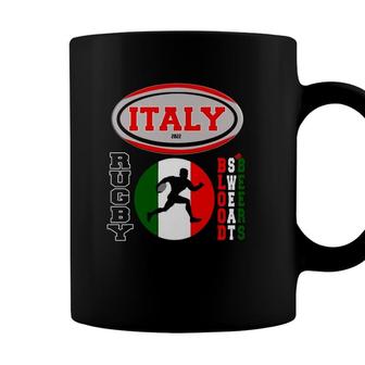 Rugby Italy Design Italian Flag Rugby Ball Funny Coffee Mug - Seseable