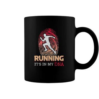 Running Its In My Dna Runner Marathon Race Track And Field Coffee Mug | Mazezy