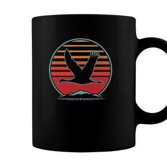 Sandhill Crane Bird Retro Vintage 80S Style Birding Gift Coffee Mug - Seseable
