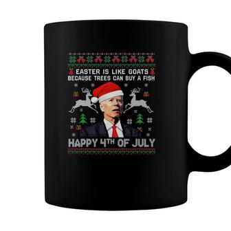 Santa Joe Biden Happy 4Th Of July Ugly Christmas Men Coffee Mug - Seseable