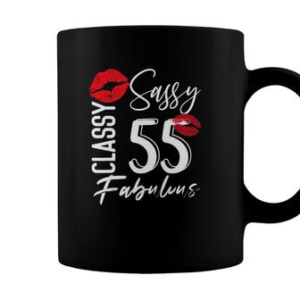 Sassy Classy 55 Years Old Birthday Celebration Fabulous Gag Coffee Mug - Seseable