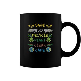 Save Bees Rescue Animals Recycle Plastic Earth Day Version Coffee Mug | Mazezy