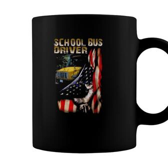 School Bus Driver American Pride Yellow Bus Driver Gift Coffee Mug - Seseable