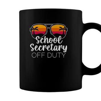 School Secretary Off Duty Sunglasses Beach Sunset Coffee Mug - Seseable