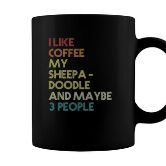 Sheepadoodle Dog Owner Coffee Lover Quote Gift Vintage Retro Coffee Mug - Seseable