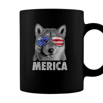 Shiba Inu 4Th Of July Merica Men American Flag Sunglasses Coffee Mug - Seseable
