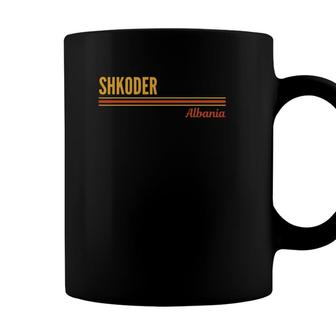 Shkoder Albania Vintage Retro Stripes Coffee Mug - Seseable