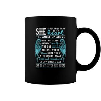 Sister Is My Guardian Angel She Is In Every Beat Of My Heart Coffee Mug - Seseable
