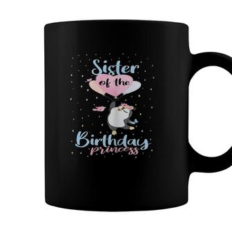 Sister Of The Birthday Princess Penguin Girls B-Day Party Coffee Mug - Seseable