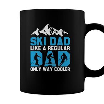 Skiing Winter Sports Distressed Cool Ski Dad Tee Fathers Day Coffee Mug - Seseable